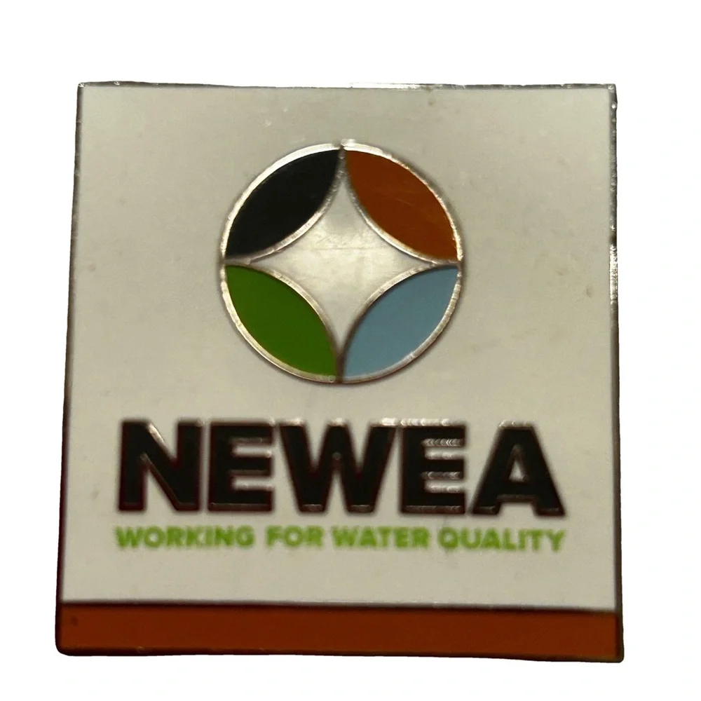 ♥️NEWEA Working for Water Quality Square Enamel Lapel Pin